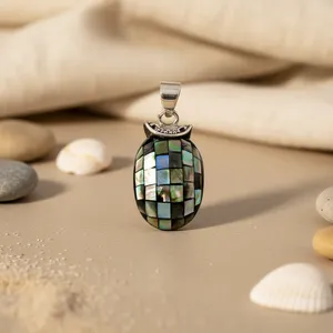 Collier pendentif tendance pour femme en argent avec perle de culture, plaqué rhodium, or 14 carats, zircon turquoise, diamant, or rose, cadeau idéal - Product Image 3