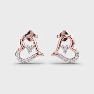 Recién llegado, pendientes de diamantes en forma de corazón para bodas y regalos, joyería fina de lujo perfecta para exportación mundial - Product Image 1