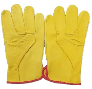 GUANTES DE TRABAJO DE CONDUCCIÓN DE CUERO DE VACA DE ALTA CALIDAD GUANTES DE TRABAJO DE CONDUCCIÓN GUANTE DE SEGURIDAD PARA MANOS DE CONSTRUCCIÓN