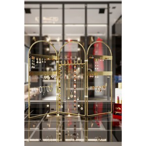 Có Thể Gập Lại 3 Mảnh Trang Trí Đồ Trang Sức Tổ Chức Đứng Cho Bông Tai Chủ, Dây Chuyền Và Vòng Đeo Tay Móc Áo Quà Tặng Cho Cô - Product Image 4