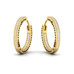 Boucles d'oreilles en or et diamant Boucles d'oreilles de luxe en or massif avec diamants véritables Boucles d'oreilles pour femmes - Product Image 6