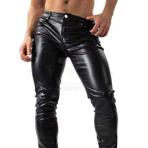 กางเกงหนังผู้ชายคุณภาพสูงสั่งทำพิเศษ น้ำหนักเบา บริการ OEM/ODM สำหรับฤดูหนาว สไตล์ลำลอง สีเข้ม ล้างแบบกลาง ระบายอากาศได้ดี โดดเด่นไม่เหมือนใคร - Product Image 3