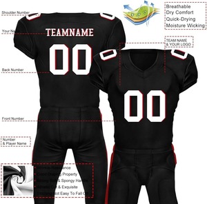 Ensemble de maillot et short de football américain entièrement sublimé sur mesure, respirant, grande taille, vêtements pour adultes, séchage rapide, devant et dos - Product Image 5