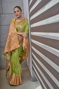 Nouveau 2023 Designer Party Wear Sexy Premium Quality Cotton Saree Blouse With Zari Weaving Work Wholesale And Indian Supplier - Product Image 2