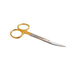 Ciseaux à iris incurvés en carbure de tungstène (Tc) de lames tranchantes et de forme ronde Ciseaux à iris incurvés à pointe Tc de 12cm avec poignée en or - Product Image 2