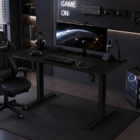 Table de bureau électrique intelligente à hauteur réglable, bureau de jeu tout noir pour la maison