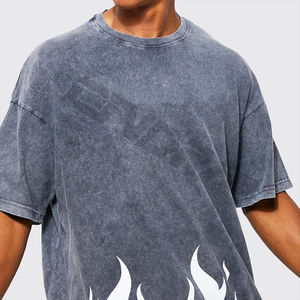 T-shirts pour hommes en jersey de marque, motif uni, coupe oversize, 220g, respirants, écologiques, avec logo personnalisé - Product Image 4