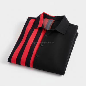 Ensemble de shorts rayés pour homme sur mesure OEM - Design rouge et noir à deux pièces, tenue streetwear d'été - Product Image 6