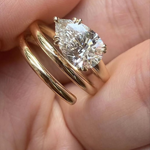 Anillo de Compromiso Iced Jewelz con Diamante Moissanite en Forma de Pera de 3 Quilates, Engaste de Garras, Oro Rosa de 10k, Chapado en Platino, Certificado IGI, ¡Gran Venta! - Product Image 1