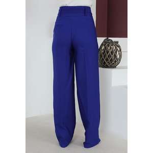 Pantalon décontracté slim pour femme avec ceinture, respirant, coupe crayon, taille élastique basse/moyenne, délavé coloré, effet froissé pour l'automne - Product Image 5