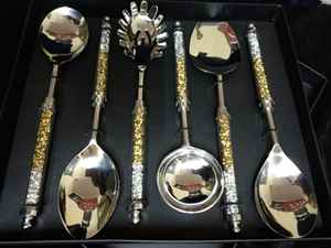 Indian Manufacturer of Designer Stainless Steel Metal Flatware Set of 3 Copper for Table <b>Place</b> <b>Setting</b> - Product Image 3