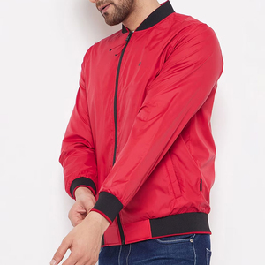 Chaqueta de bombardero de manga larga a prueba de viento con cuello levantado de invierno 2025 para hombre, bombardero de Otoño de Color personalizado transpirable, tinte granate - Product Image 2