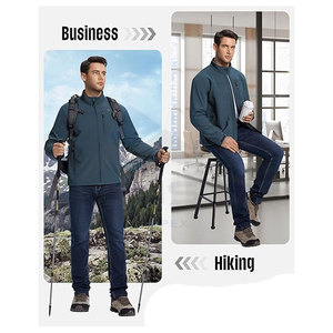 Wholesale <b>Fleece</b> <b>Lined</b> Men Softshell <b>Jackets</b> Custom Solid Colors Water-Resistant and Customized Sizes for Outdoor Wear - Product Image 6