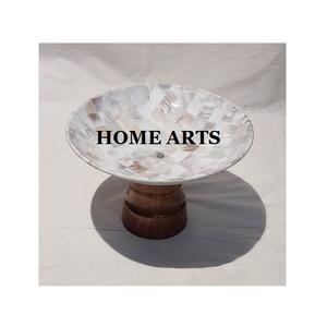 Bol de service de nourriture en fer de conception fantastique avec base en bois bol de fruits secs de forme ronde de qualité supérieure en Inde - Product Image 4