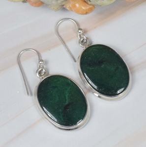ต่างหูแฟชั่น Bloodstone 925 เงินสเตอร์ลิงอัญมณีต่างหูต่างหูผู้หญิง Handmade เครื่องประดับรูปไข่ของขวัญสําหรับเธอ - Product Image 3