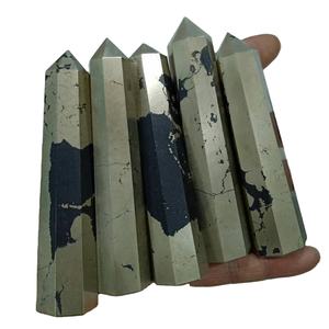 Venta al por mayor de cristal de pirita dorada, Obelisco, torre de cristal Natural pulido, punto Feng Shui, artesanía de piedras preciosas semipreciosas curativas - Product Image 1