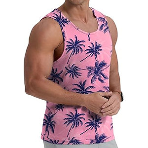 Custom Men's Breathable Quick Dry <b>Running</b> <b>Singlet</b> Tank Top Vest Casual Knitted Weaving Sublimation Print Cotton/Polyester OEM - Product Image 4