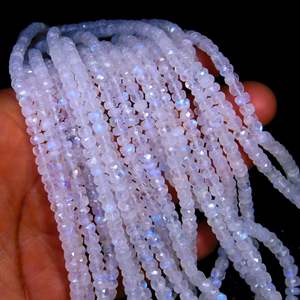 Perles de Pierre de Lune Éclatantes 100% Naturelles Facettées pour la Fabrication de Bijoux DIY - Couleur Grenat 8mm 1mm Compatible Opale Nacre Jade Ambre - Product Image 1