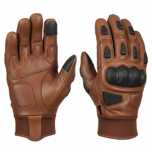 Guantes tácticos de cuero OEM directos de fábrica con protección dura para nudillos - Product Image 1