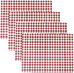 Polyester Cotton <b>Checked</b> Pattern European Style Eco-Friendly Anti-Bacteria Dinner Napkin Hemstitched Natural Mitered Home - Product Image 1