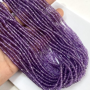 Perles en forme de rondelle à facettes en améthyste Perles en pierre naturelle de bonne qualité pour la fabrication de bijoux - Product Image 1