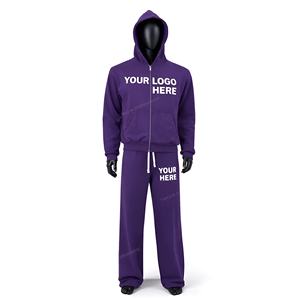 Custom Streetwear Set for Men with Logo Hoodie and Jogger Pants Tracksuit OEM ODM Wholesale Manufacturer Supplier - Product Image 2