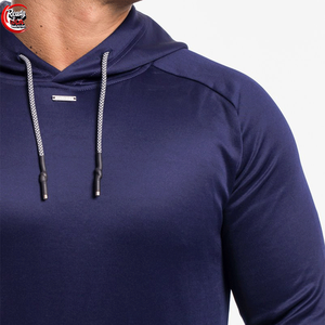 Sudadera con capucha de algodón 100% de 400gsm de peso pesado para hombre, patrón estampado polar de invierno con diseño de bolsillo sin cuerdas, teñido liso - Product Image 3