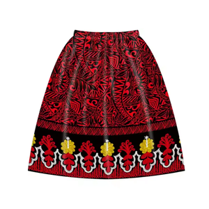 Polynesian Hawaiian Samoa Pohnpeian Full Embroidery Breathable Floor-Length Drawstring <b>Elastic</b> Waistband Traditional Micronesian - Product Image 1