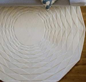 Modern Abstract Round Wool Hand Tufted Area <b>Rug</b> Blue <b>Teal</b> Pet-Friendly Eco-Friendly Carpet for Living Room Hotel & Home Decor - Product Image 1