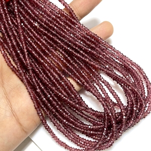 Cuentas de forma de Rondelle facetadas de granate de Mozambique, cuentas de piedras preciosas naturales al por mayor para la fabricación de joyas - Product Image 5