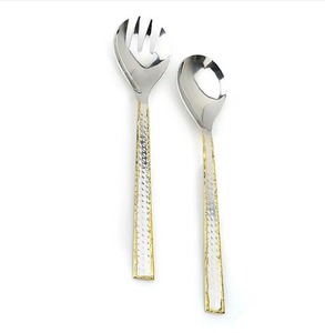 Vente en gros de couverts à salade en acier inoxydable de grande taille avec poignées design serveurs à salade personnalisés de longue durée pour le mixage - Product Image 5