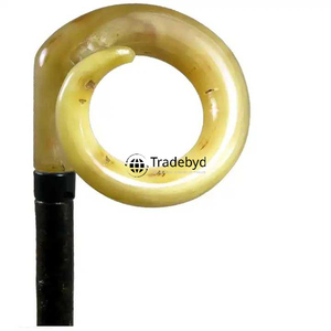 Mango de bastón de cuerno único para regalar y exhibir pieza Premium hecha a mano Tradebyd - Product Image 5
