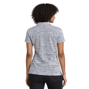 Polo Sororité Heather Grey, Sororité Grecque, Femmes, Rose & Vert, Sœur d'Étudiant, Style Casual, Vêtement Polo - Product Image 2