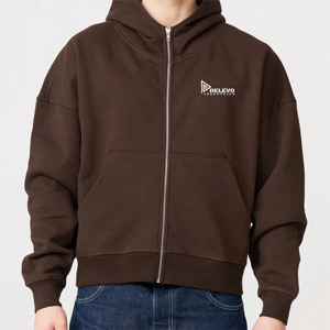 Sweat à capuche zippé intégral de style streetwear d'hiver à manches longues de haute qualité surdimensionné pour hommes à bas prix - Product Image 2