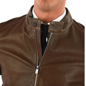 Chaqueta de Invierno Larga y Delgada de Cuero Genuino con Cuello Camisero para Hombre, de Primera Calidad, con Logotipo Frontal 2026 - Product Image 2