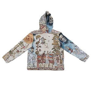 Ropa de calle personalizada antigua de calidad premium sudaderas con capucha gruesas de talla grande para hombre tapiz tejido con capucha suéter con capucha - Product Image 3