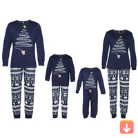 Conjunto de Pijamas de 2 Piezas para Mujer, Navidad, Familia, Hogar, Alta Calidad, Térmico, Suave, Manga Larga, 100% Algodón, Cintura Elástica, Secado Rápido