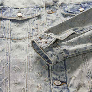 2026 New Design Oversized Unisex <b>Denim</b> <b>Jacket</b> 100% Cotton Fabric Long Sleeve Winter Warm Streetwear <b>Denim</b> <b>Jackets</b> For Men - Product Image 5