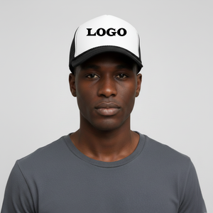 Gorra Trucker Personalizada de Mezclilla/Lona con Malla y Espuma, Moderna y a la Moda, con Estampado de Contraste, Estilo Hip Hop, para Uso Casual al Aire Libre - Product Image 1