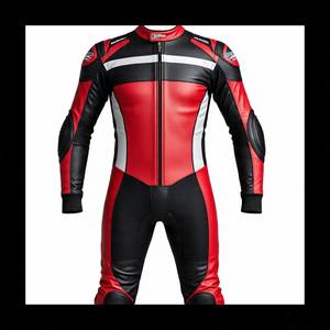 Costume en cuir de vachette pré-courbé | Coutures de sécurité à trois points | Doublure intérieure ventilée | Armure CE sur les épaules, les coudes, les genoux et la colonne vertébrale - Product Image 2