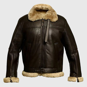 Abrigo de Cuero Personalizado para Hombre, Estilo Formal, Cuello de Solapa, Piel de Oveja Genuina Marrón, Cálido, Elegante, Suave y Casual, 2025 - Product Image 5