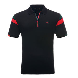 Camisetas de moda 100% algodón para hombre, diseño con patrón liso para polos, camisetas polo de tela con serigrafía - Product Image 4