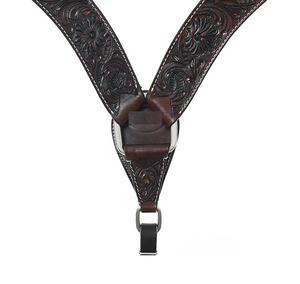 Fabricant de gros Accessoires pour chevaux de couleur personnalisés-Collier de poitrine et serre-tête en cuir brut d'origine occidentale Halters - Product Image 6