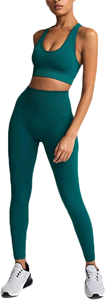 Conjunto de entrenamiento para mujer, conjuntos de 2 piezas, mallas de Yoga sin costuras con Sujetador deportivo, camiseta sin mangas, conjuntos de gimnasio, conjuntos a juego, varios colores - Product Image 3