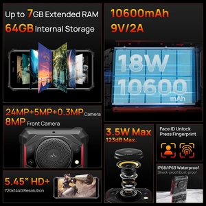 Fossimbot โทรศัพท์ F101Rugged Android12 <span class=keywords><strong>A22</strong></span> 4GB 64GB กล้อง24MP กันน้ำ <span class=keywords><strong>IP68</strong></span> 10600mAh กันน้ำได้5.45นิ้วโทรศัพท์จอแสดงผล HD - Product Image 3