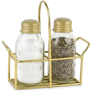 Support de rangement artisanal en fer pour sel et papier, finition noire, pour table de cuisine, organisateur de sel et de papier - Product Image 5