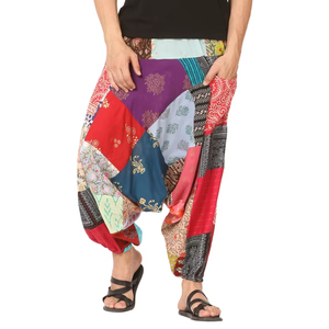 Pantalon Harem Homme en Toile Écologique Léger et Respirant, Style Bohème Classique, Taille Haute avec Cordon de Serrage, Coupe Décontractée Ample - Product Image 1