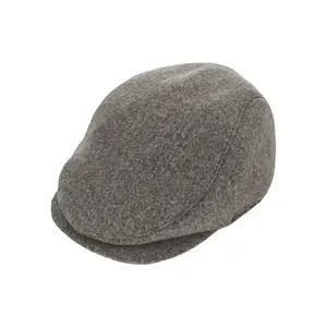 韩版时尚帽子VARZAR螺柱标志复古羊毛贝雷帽灰色