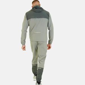 Conjuntos cortavientos Conjunto de nailon Traje Chaqueta deportiva Track Jogging Media cremallera Chándales para hombres - Product Image 3