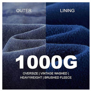 Sweat à capuche oversize personnalisé en molleton de coton lourd 350 400g 80% coton 20% polyester imprimé numérique pour l'hiver - Product Image 2